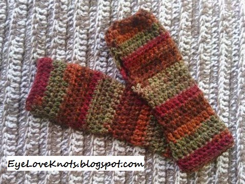 Red Heart Crochet Stripes Arm Warmers Pattern