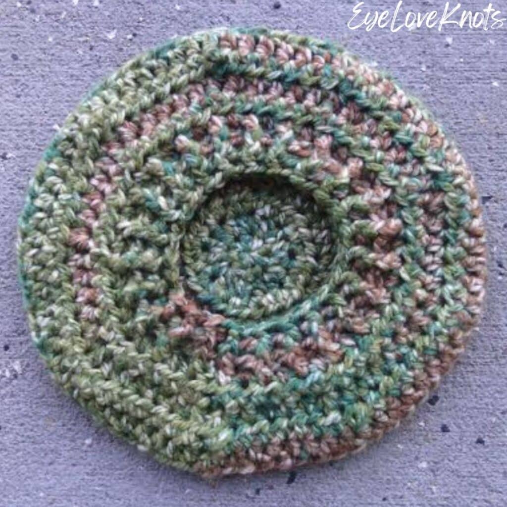 inside of chunky half double crochet beret