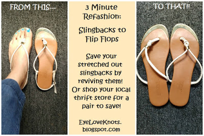 3 Minute Refashion: Slingbacks to Flip Flops - EyeLoveKnots