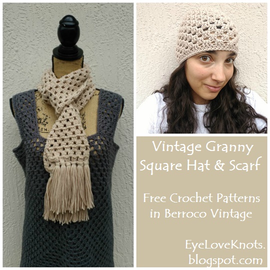 Vintage Granny Square Hat & Scarf - Free Crochet Patterns