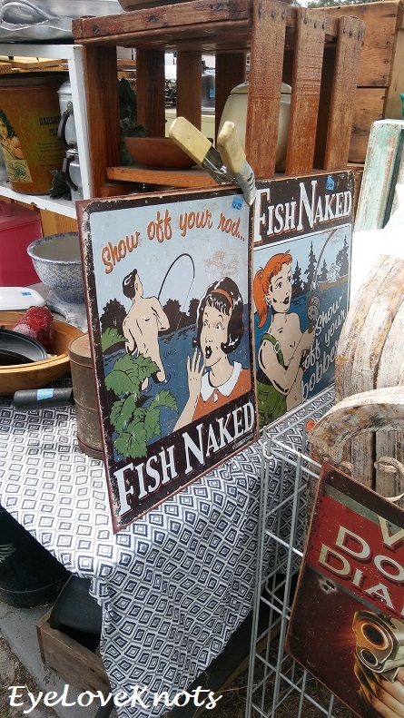 Fish Naked Show Off Your Bobbers Humorous TIN Sign Retro Wall Home