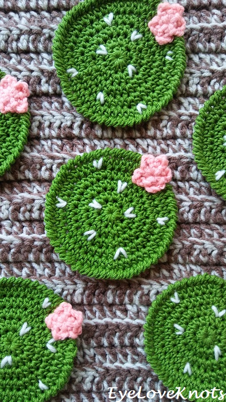 Prickly Pear Cactus Coasters - Crochet Pattern Review - EyeLoveKnots