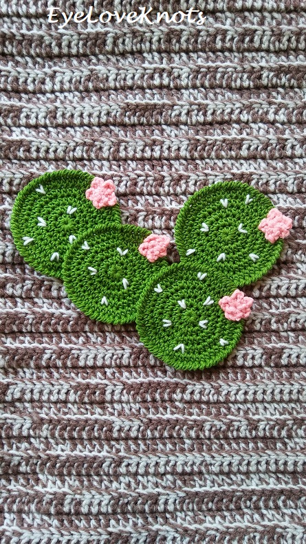 Prickly Pear Cactus Coasters Crochet Pattern Review EyeLoveKnots