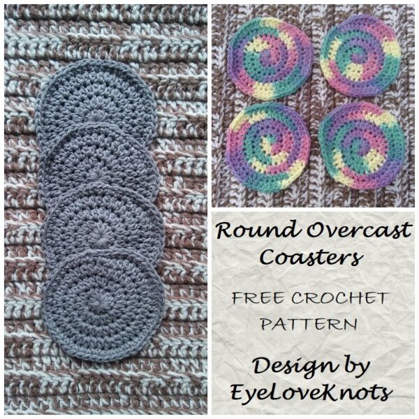 Round Overcast Coasters - Free Crochet Pattern - EyeLoveKnots