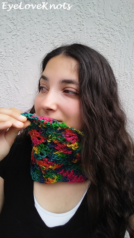 Yarn Scrap Granny Square Scarf by Lucy Kate Crochet