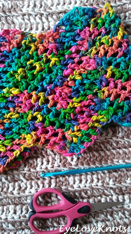 Yarn Scrap Granny Square Scarf by Lucy Kate Crochet