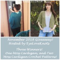 November 2018 Giveaway – Moss Cardigan & Crochet Patterns