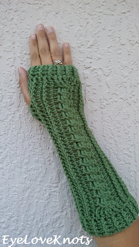 Cabled Fingerless Gloves Free Crochet Pattern