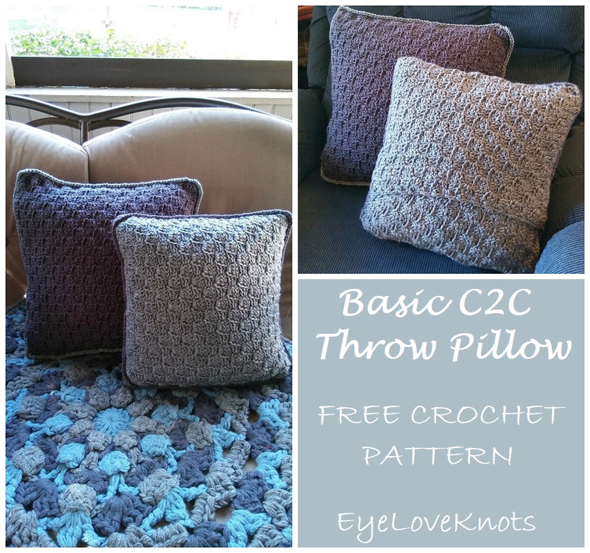 Corner-to-Corner c2c Pillow Crochet Pattern (Free) - You Should Craft