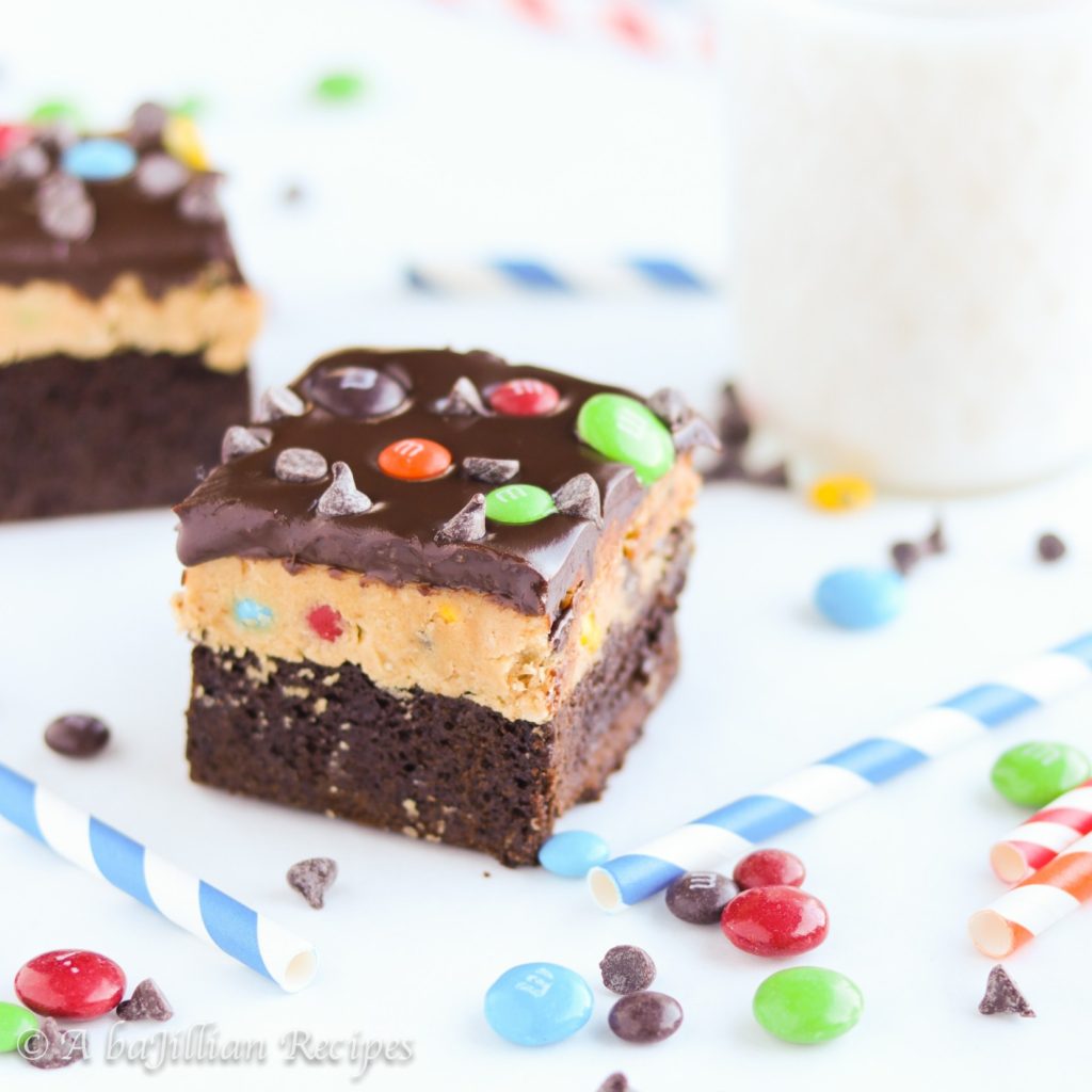 Monster Cookie Dough Brownies from A BaJillian Recipes, On Rockwood Lane