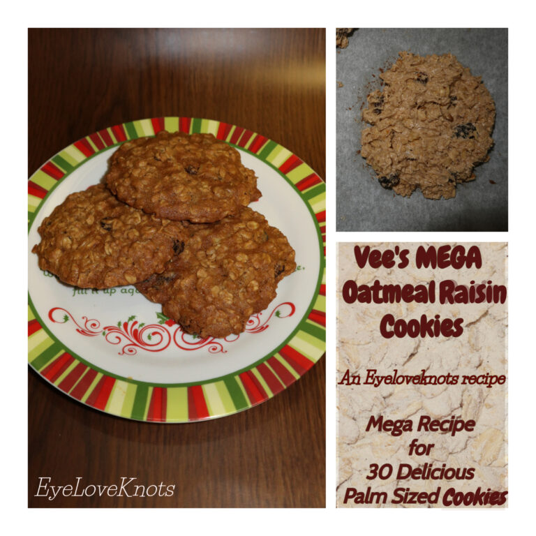 Vee's Mega Oatmeal Raisin Cookies EyeLoveKnots