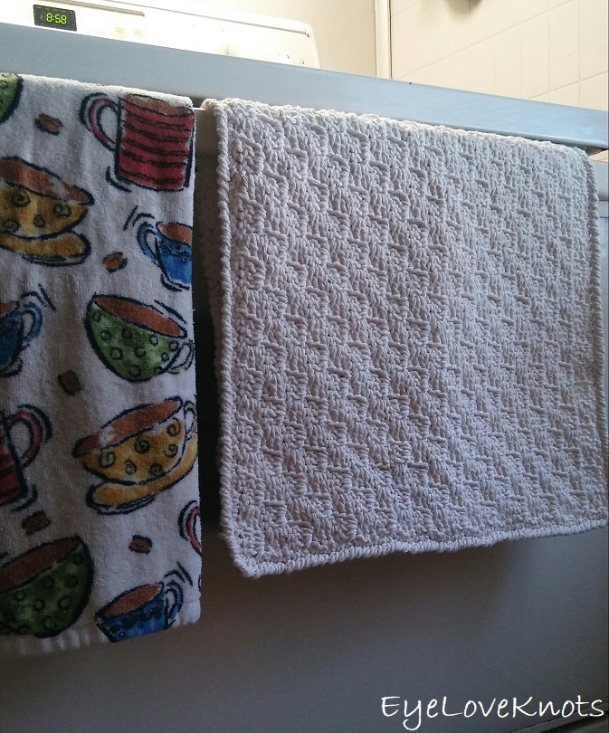 Crochet Top Kitchen Towel, set of 2, Hanging towels, Spring