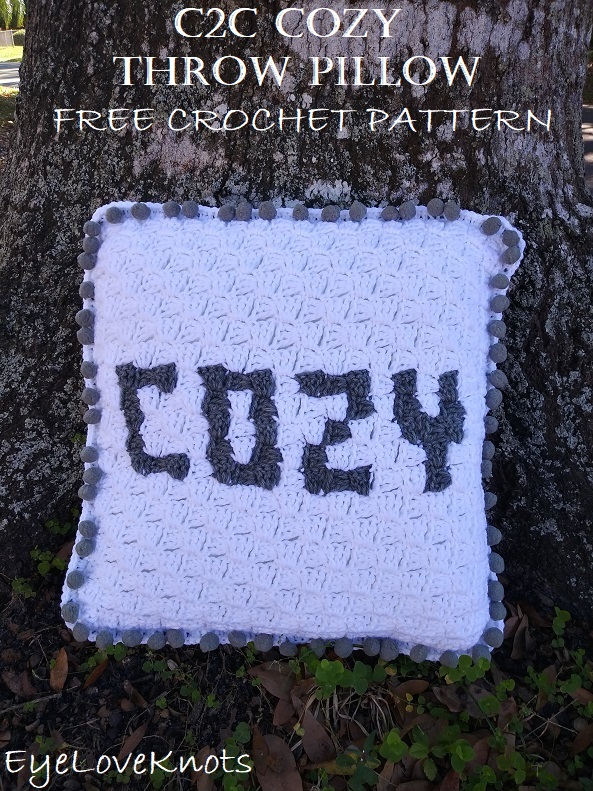 C2C Cozy throw pillow crochet pattern