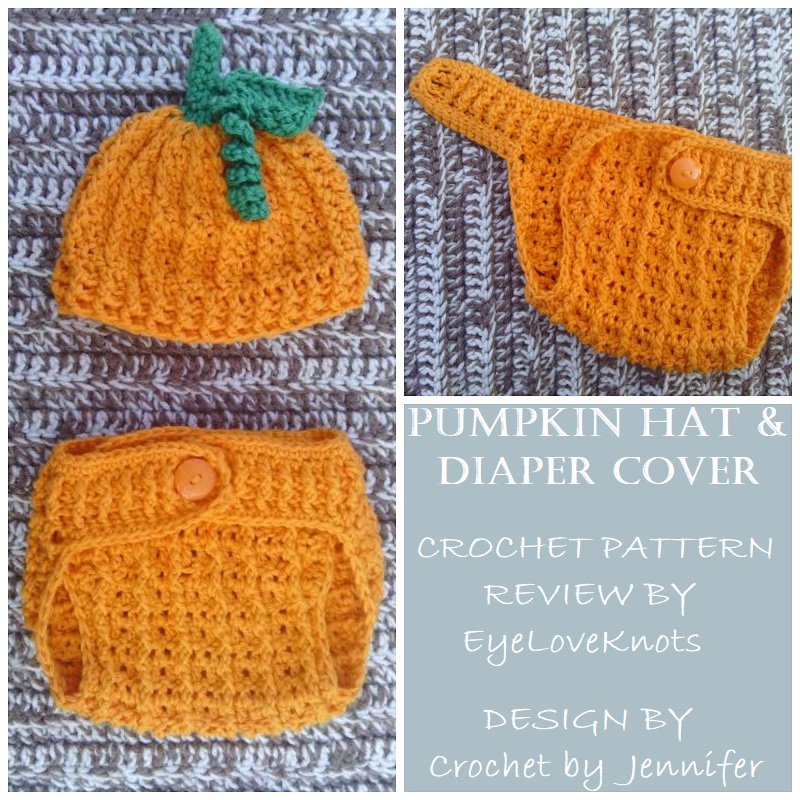 Crochet baby diaper store cover and hat