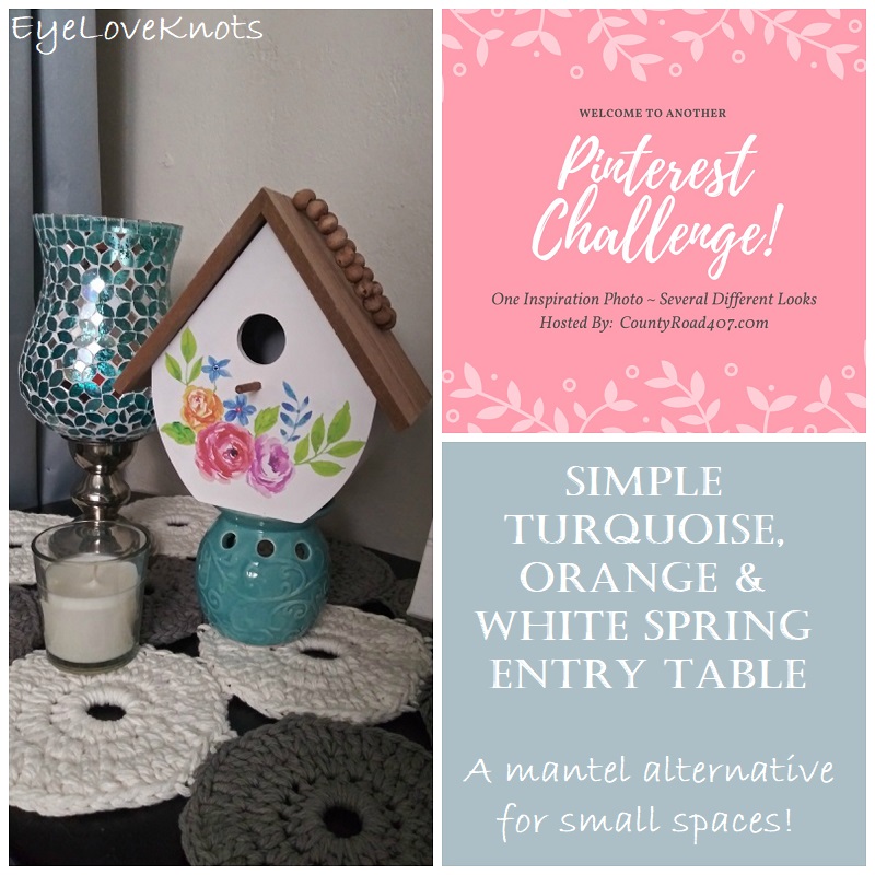 Simple Turquoise And White Spring Entry Table A Mantel Alternative
