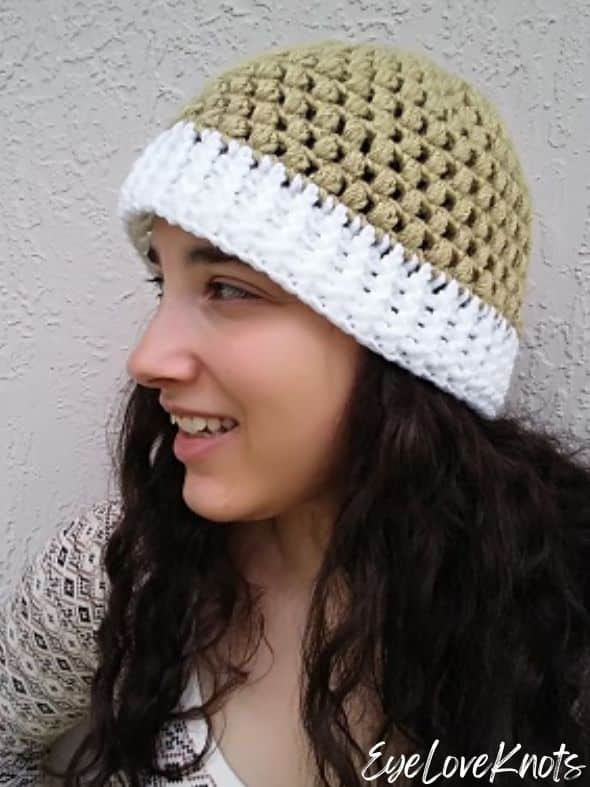 puff stitch crochet beanie