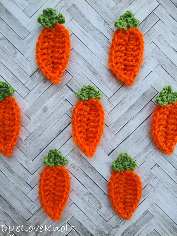 Super Easy Carrot Applique - Free Crochet Pattern - EyeLoveKnots