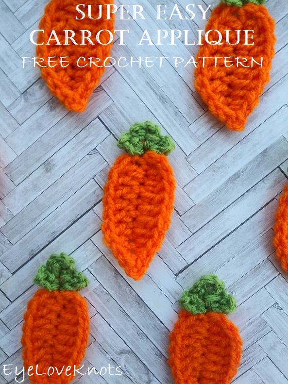 Super Easy Carrot Applique - Free Crochet Pattern - EyeLoveKnots