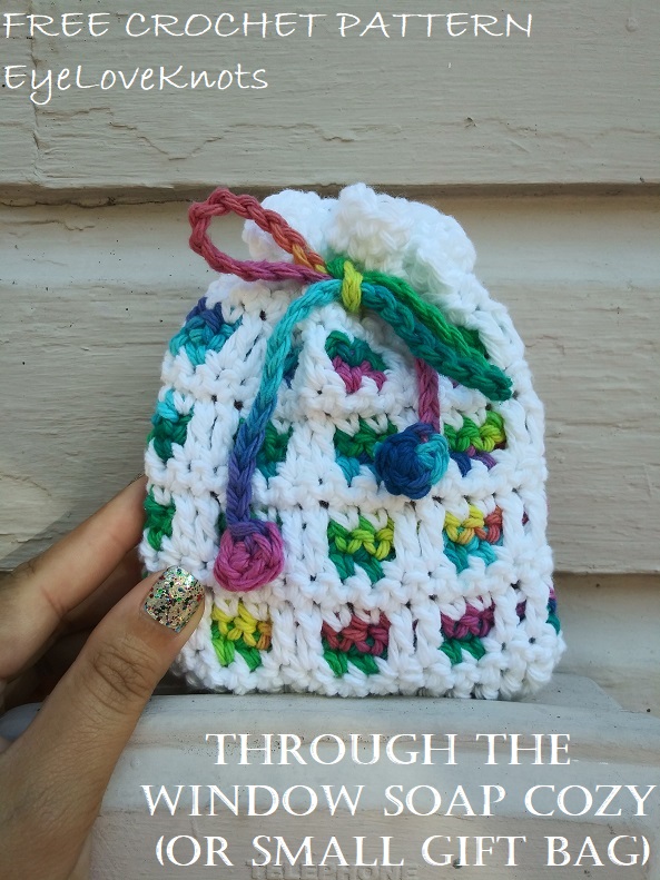 Through the Window Soap Cozy (or Small Gift Bag) - Free Crochet