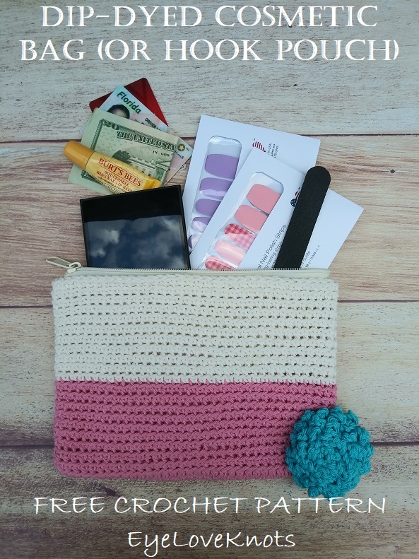 Crochet Hook Bag, Craft Bag, Canvas Makeup Bag Worry Less Crochet