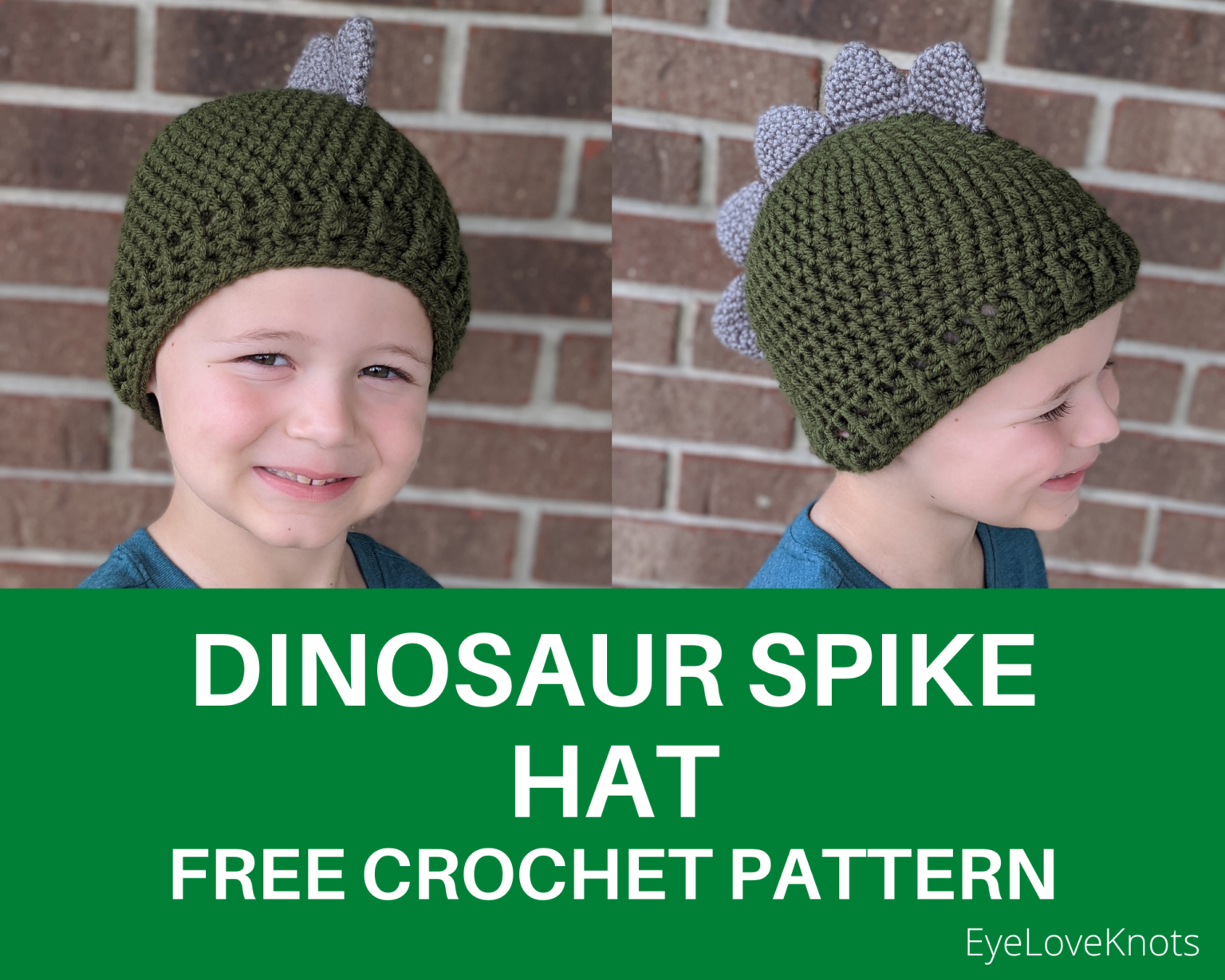 Double Knotted Crochet's Dinosaur Spike Hat - Free Crochet Pattern ...