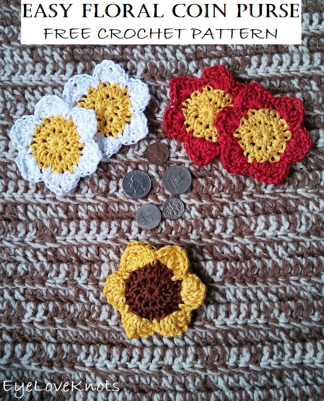 Easy Floral Coin Purse Free Crochet Pattern EyeLoveKnots