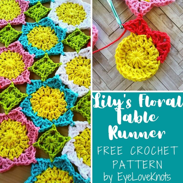 Lily's Floral Table Runner Free Crochet Pattern EyeLoveKnots