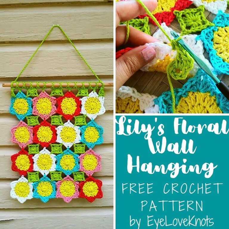 Lily's Floral Wall Hanging - Free Crochet Pattern - Eyeloveknots