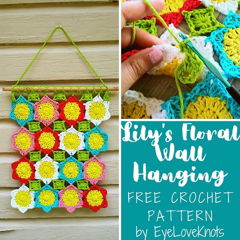 Lilys Floral Wall Hanging Free Crochet Pattern Eyeloveknots