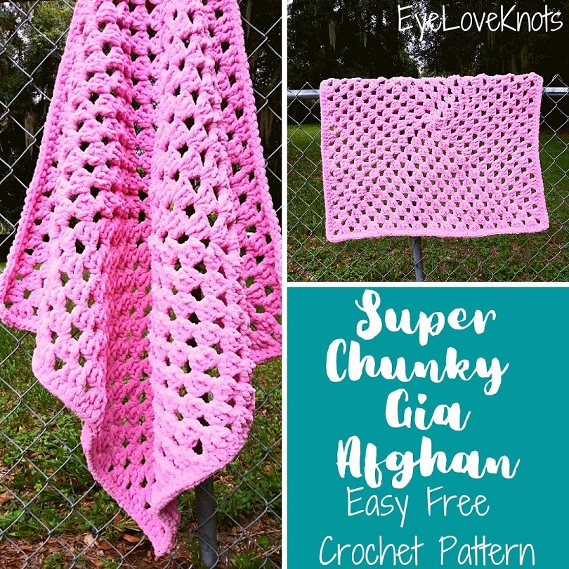 Eyelet Rows Super Bulky Yarn Throw Pattern - CrochetNCrafts