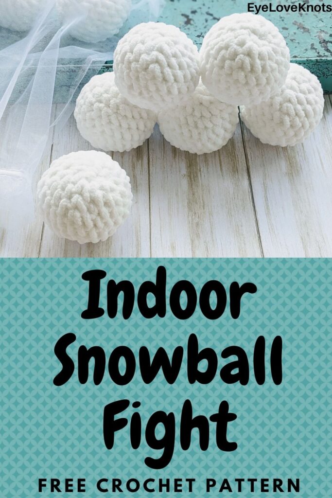 Indoor Snowball Fight Crocheted Snowballs 6pcs in Organza Bag 