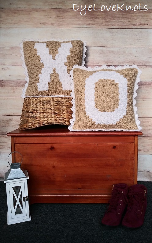 Monogram Script Letter H C2C Crochet Pattern Throw Pillow PDF