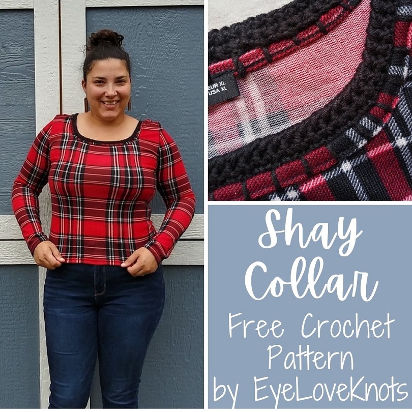 How to Crochet on Fabric: Shay Collar Free Crochet Pattern by EyeLoveKnots