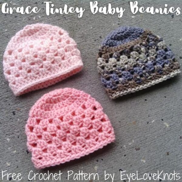 How to Crochet an Easy Granny Square Baby Beanie - EyeLoveKnots