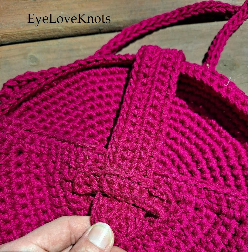 Pink Crochet Crossbody Canteen Bag Buckle, EyeLoveKnots