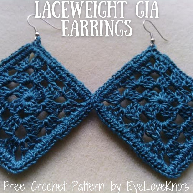 Laceweight Gia Earrings - Free Crochet Pattern - EyeLoveKnots