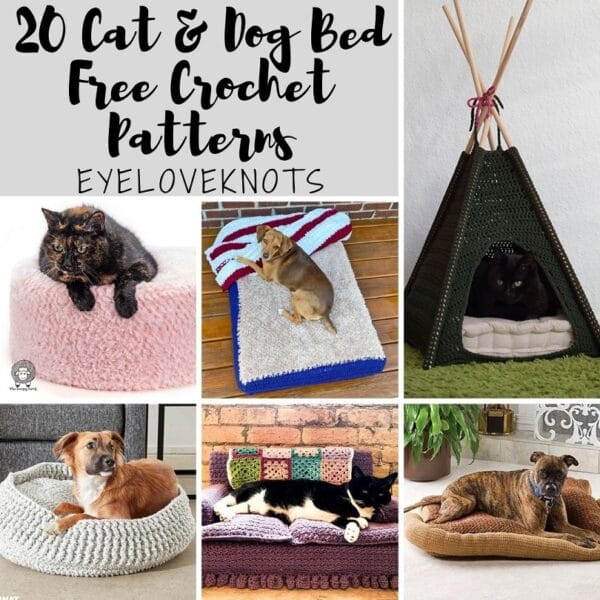 20 Cat & Dog Bed Free Crochet Patterns EyeLoveKnots