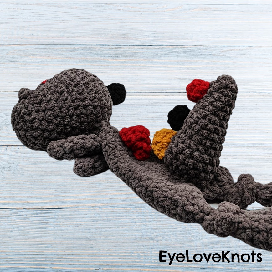 Tinysaurus Knotted Lovey Crochet Dinosaur PATTERN 'little' Size Dino 