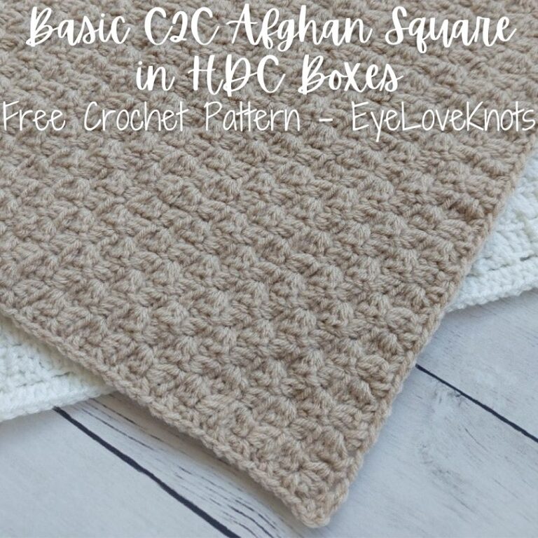 Basic C2C Afghan Square in HDC Boxes Free Crochet Pattern in 12 Sizes
