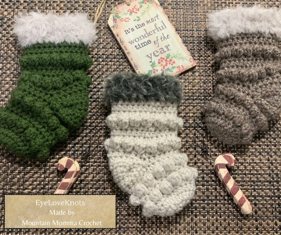 Crochet Christmas Stocking Pattern, Puff Stitch Stocking Pattern