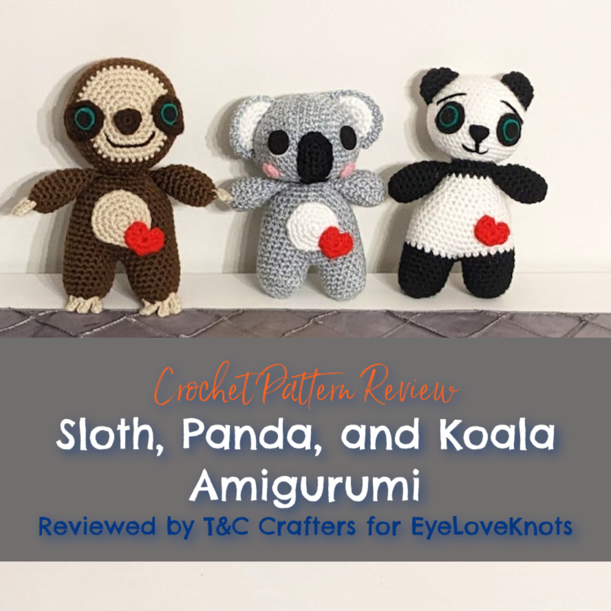 Sloth, Panda, and Koala Amigurumi