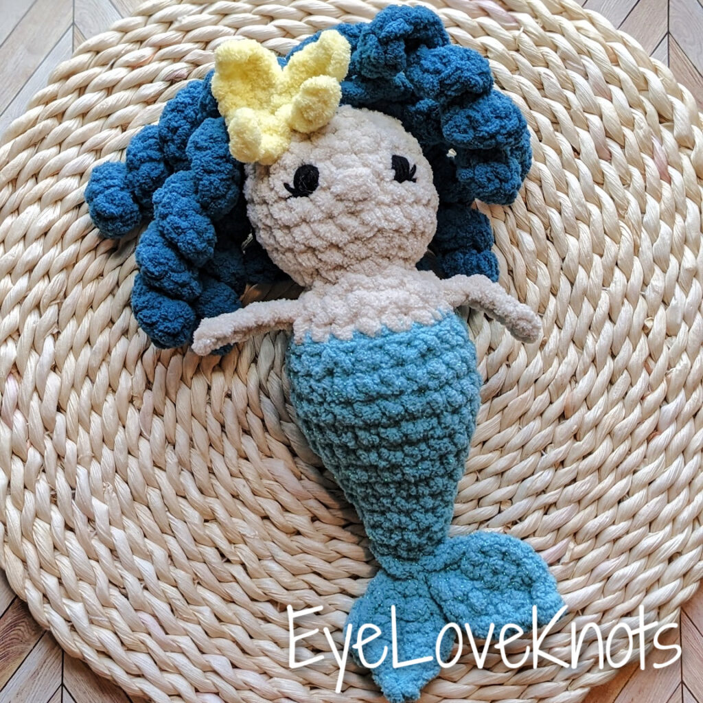 How to Hand Embroider eyes for Amigurumi Crochet Doll Mermaid