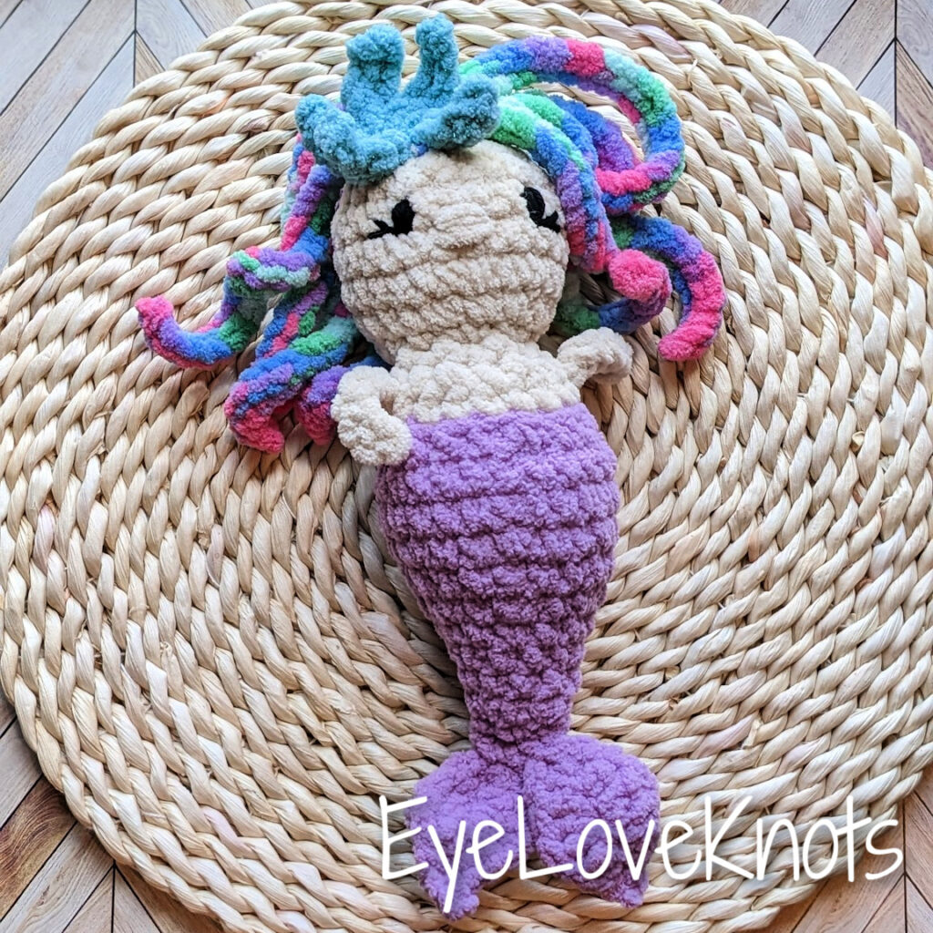 How to Hand Embroider eyes for Amigurumi Crochet Doll Mermaid