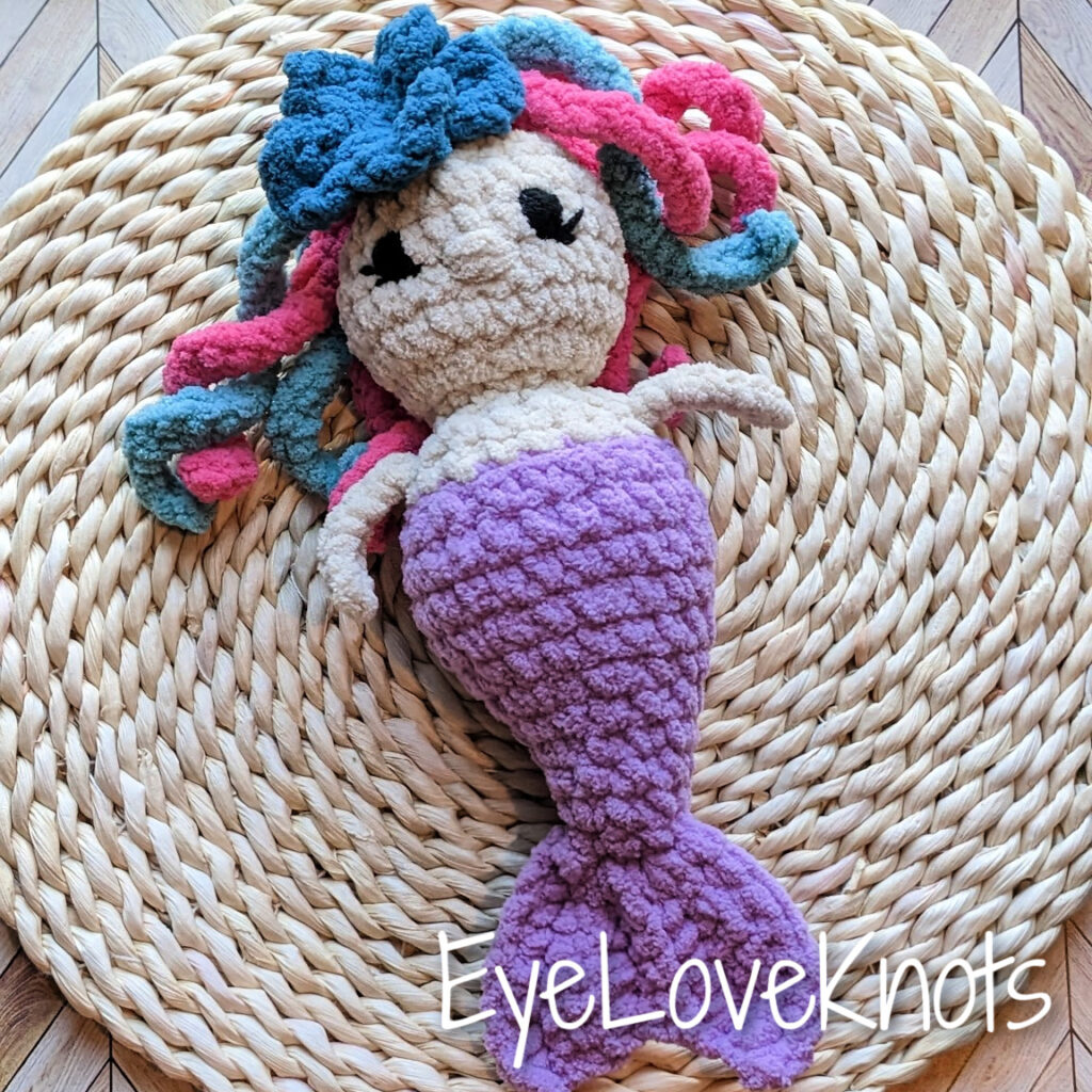 How to Hand Embroider eyes for Amigurumi Crochet Doll Mermaid