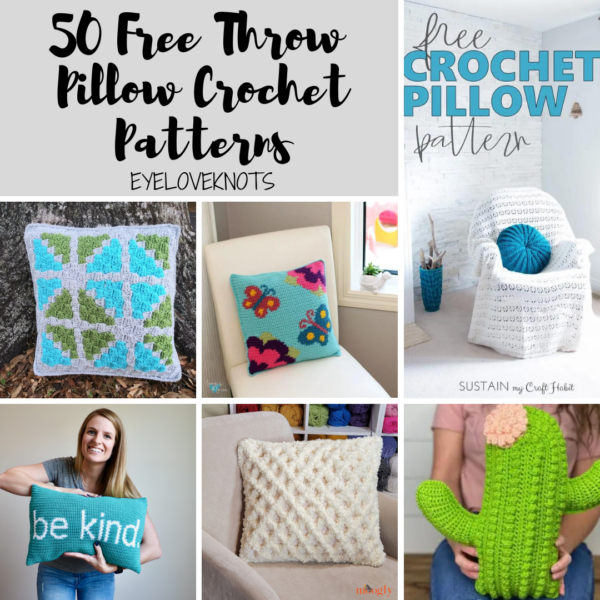 50 Free Throw Pillow Crochet Patterns EyeLoveKnots