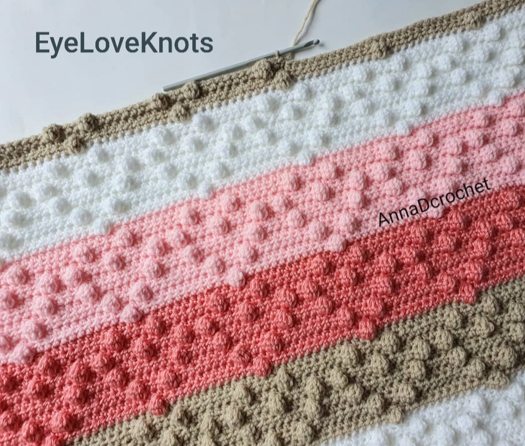 Cozy Hearts Baby Blanket - Free Crochet Pattern  Easy Bobble Heart Blanket Crochet  Pattern - EyeLoveKnots