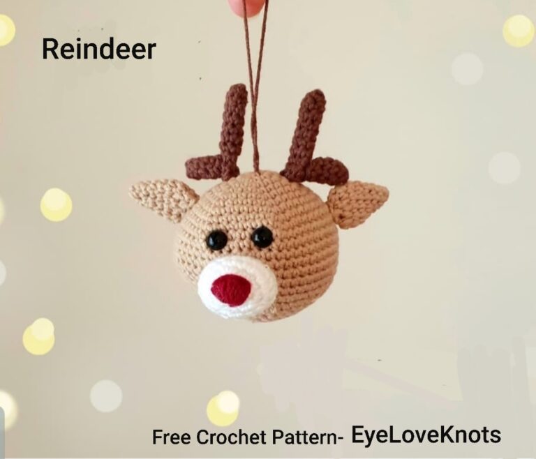 Reindeer Ornament - Free Crochet Pattern - EyeLoveKnots