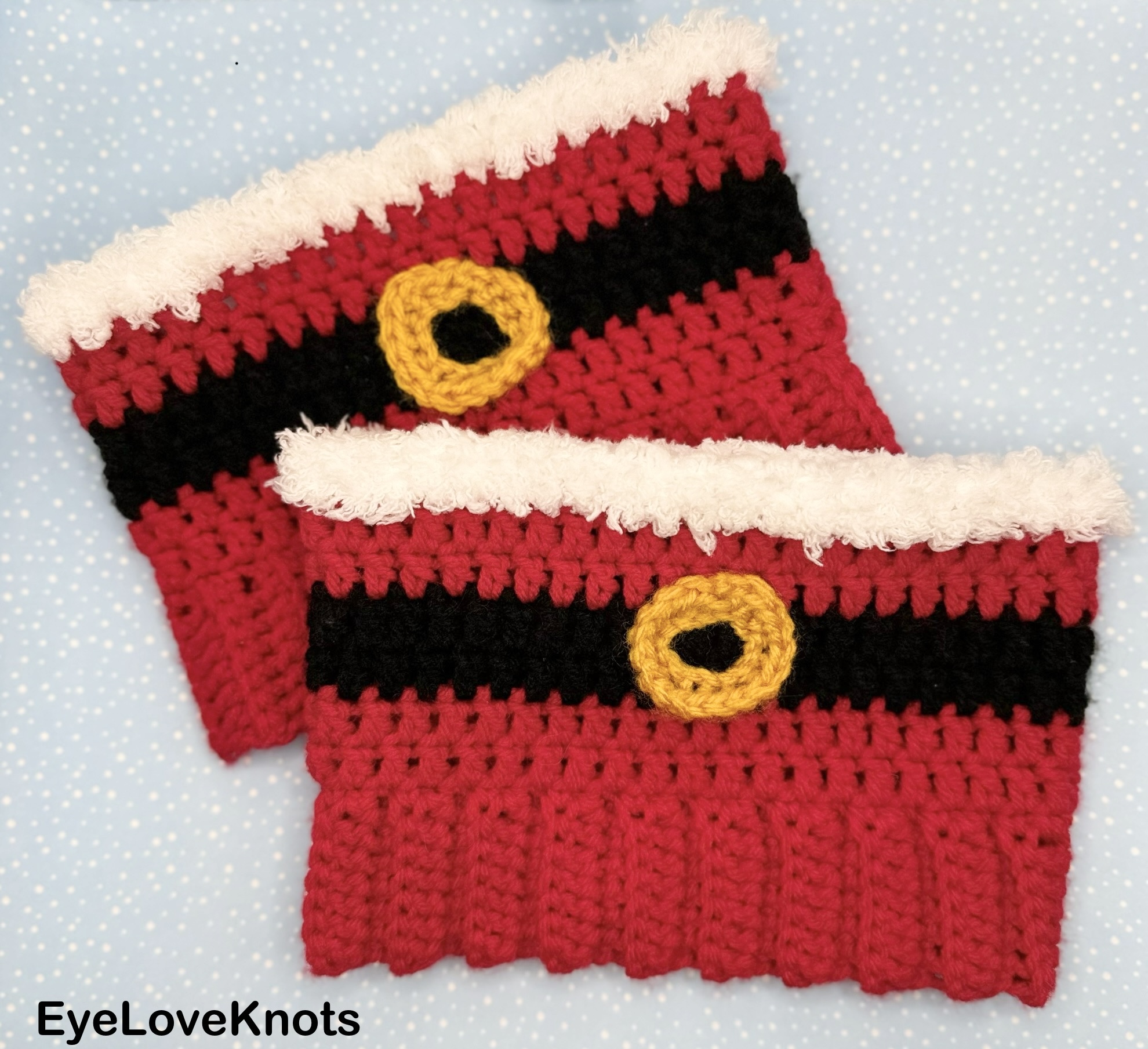 Crochet santa 2025 boot cuffs