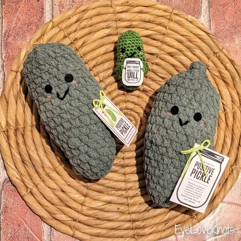 Crocheted Dill Pickle Pattern Review - EyeLoveKnots