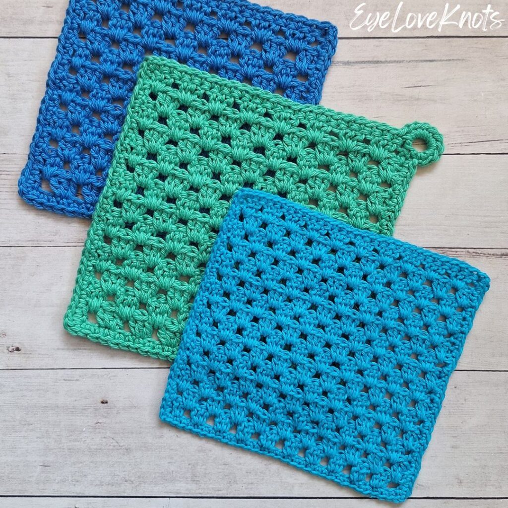 easy sport weight granny stitch dishcloths